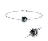 Labradorite with CZ Stones Silver Bracelet BRS-392